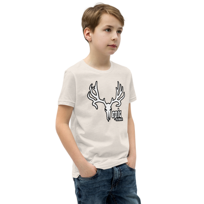 White/Black Logo Youth Short Sleeve T-Shirt