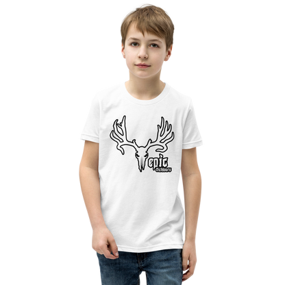 White/Black Logo Youth Short Sleeve T-Shirt