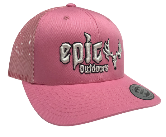 Epic Puff Logo - Pink Retro Trucker Hat